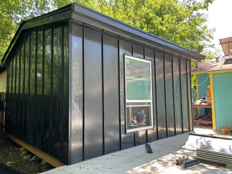 Black standing seam metal wall panels for Metal Roof Installation in Gorham